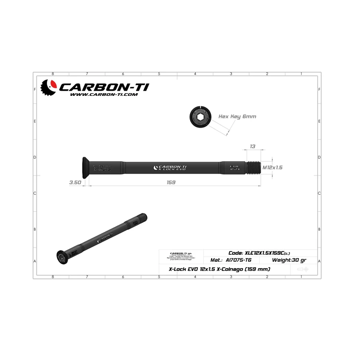 CARBON-TI X-LOCK EVO 12X1.5 X-COLNAGO (159 mm)