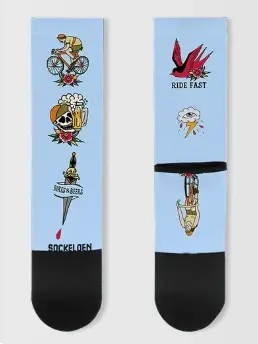FIETSSOKKEN SOCKELOEN FIETSEN EN BIER