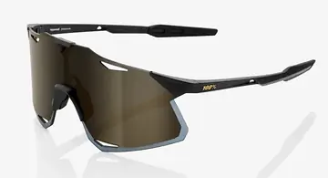 FIETSBRIL100% HYPERCRAFT MATTE BLACK SOFT GOLD MIRROR LENS