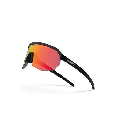 FIETSBRIL NAOS HELBO MATTE BLACK BLACK RED