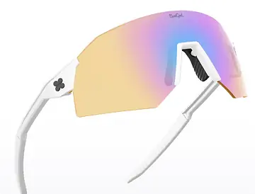 FIETSBRIL SUNGOD ULTRAS MATTE WHITE PHOTOCHROMIC IRIS HV BLUE