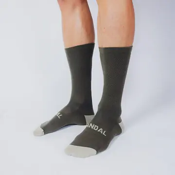 FIETSSOKKEN THE VANDAL MERINO KHAKI