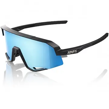 FIETSBRIL 100% SLENDALE MATTE BLACK HIPER BLUE MULTILAYER MIRROR LENS