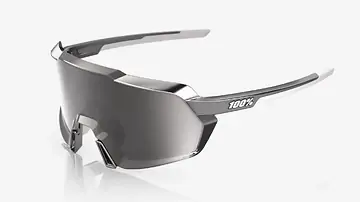 FIETSBRIL 100% KORBIN GLOSS BLACK CHROME HIPER SILVER MIRROR