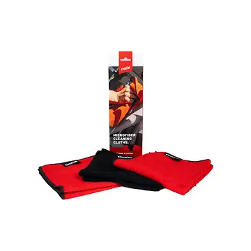 CYCLON MICROVEZEL SCHOONMAAKDOEK SET 2 ROOD & 1 ZWART